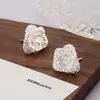 Nuevos Pendientes Florales de Plata de Doble Capa Tridimensionales con Diamantes Brillantes, Diseño de Nicho, Pendientes Únicos y Elegantes para Mujer