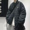 Casaco acolchoado de algodão xadrez diamante casual americano inverno casal solto plus size versátil jovem moderno top de casaco acolchoado de algodão