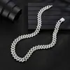 Nova Corrente Cubana de Aço Titânio Dourada Exagerada Cheia de Diamantes Personalizada da Amazon para Venda por Atacado