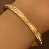 Venda Quente Transfronteiriça Impermeável Resistente ao Desbotamento Aço Titânio Conjunto de Pulseiras de Flor Levemente Luxuoso High-End Moda Versátil Banhado a Ouro 18K