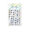 Pegatinas para Uñas Sky Lilo y Stitch Tridimensionales en Relieve Dibujos Animados Azules Lindas Pegatinas de Cámara Pegatinas para Uñas