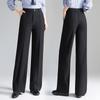 Pantalones Profesionales para Mujer para Primavera y Otoño, Pantalones Rectos, Elegantes de Punto con Caída Adelgazante de Cintura Alta, Pantalones de Vestir de Punto sin Arrugas