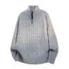 Suéter para Hombre Otoño e Invierno Color Sólido Jersey Casual Tejido Suéter Juvenil Manga Larga Sudadera Cálida Suéter Juvenil