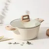 Wok, Olla para Sopa, Juego Completo de Ollas, Sartén, Cocina de Inducción, Estufa de Gas, Juego de Sartenes Antiadherentes de Piedra Médica para el Hogar, Sartén