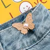 Fivela de Cintura Borboleta, Sem Necessidade de Pregos ou Costura, Botão de Ajuste de Cintura Destacável, Redutor de Tamanho da Cintura de Jeans, Ferramenta de Apertar a Cintura