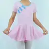 Ropa de Baile para Niños y Niñas, Tutú Dividido de Manga Corta, Ropa de Práctica para Examen de Danza China, Ropa de Presentación, Cuello Redondo