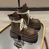Elegantes botas estilo Martin con tacón grueso para mujer, geniales y retro, nueva colección otoño/invierno, súper populares, que realzan la altura y antideslizantes, 2026