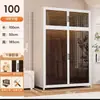 Guarda-Roupa de Aço Estilo Moderno para Armazenamento no Quarto, Guarda-Roupa de Chão para Apartamento de Aluguel Infantil, Cabideiro de Armazenamento à Prova de Poeira para Adultos