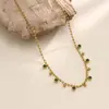 Novo Colar Retro Simples Europeu e Americano Transfronteiriço para Mulheres, Não Desbota, Moda de Nicho Versátil Pingente Redondo de Diamante Joias de Aço Titânio