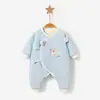 Roupas para Bebê Recém-Nascido Outono e Inverno Recém-Nascido Homem e Mulher Roupa Inteira Quente Prendedor de Roupa Algodão Roupas de Monge Conjunto Roupas de Outono para Bebê