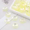 Cuentas espaciadoras de flor cósmica color AB acrílicas transparentes para horquilla de pelo DIY accesorios para el cabello cuentas joyería hecha a mano accesorios de cuentas espaciadoras