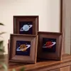 Adornos para marcos de fotos de cristal natural transfronterizos, marco de fotos de planeta de grava de cristal cielo estrellado, manualidades de pintura decorativa de cristal al por mayor