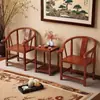 Nuevo Estilo Chino Madera Maciza Madera Maciza Envío Gratis Mesa de Café Juego de Tres Piezas Balcón Silla Redonda Respaldo de Silla Silla de Té de Gran Tutor