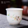 Gordura de ovelha Xícara de Chá de Jade cerâmica ouro branco porcelana xícara pessoal conjunto de chá kung fu terno Xícara Mestra Tigela de Chá pode ser logotipo personalizado