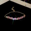 Pulseira de Amor Flor de Quatro Pétalas Zircônia Moda Transfronteiriça Pulseira de Alto Nível de Luxo Leve Pulseira Super Brilhante para Namorada Combina com Tudo para Mulheres
