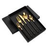 Cubiertos de acero inoxidable imitación mármol transfronterizos de cinco piezas para hotel, cuchillo y tenedor para bistec estilo occidental, juego de caja de regalo con cuchara