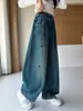 Jeans de pierna ancha para niñas, nueva colección primavera/otoño 2026, corte holgado, pantalones largos hasta el suelo, para niñas mayores, pantalones casuales de estilo coreano, modernos