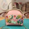 Nova Bolsa de Material DIY Feita à Mão Bordar Carteira Lu Bordar Iniciante Boca Bolsa Dourada Mochila de Ombro Duplo Uso Patchwork Bolsa Transversal