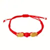 Pulsera de Hilo Rojo Hecha a Mano Doble Pez, Pulsera de Hilo de Cinco Colores para el Festival del Bote del Dragón, Pulsera Ajustable del Año del Zodiaco