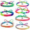 Fio de nova cor transfronteiriço corda tecida à mão faça você mesmo pulseira colorida Amazon venda quente pulseira tecida arco-íris em estoque