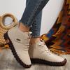Zapatos de Mujer de Venta Caliente Transfronterizos Cosidos a Mano, Zapatos de Algodón de Caña Alta, Terciopelo de Invierno Cálido Suelas Suaves, Antideslizantes Zapatos de Madre para Prevenir el Frío