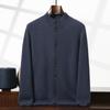 Nuevo Cárdigan de Cachemira Engrosado con Cuello Vertical para Otoño e Invierno Camisa Base Casual de Negocios para Hombre Chaqueta de Lana Cálida de un Solo Botón