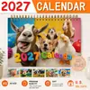 Calendário de parede bestseller transfronteiriço 2027 para o mercado dos EUA, de uso duplo com 12 ilustrações para diferentes meses, fornecido diretamente pelo fabricante