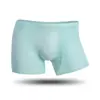 Roupa íntima masculina masculina seda gelada 3D fundo moldado calça boxer sem costura ultra-fina shorts boxer de verão shorts respiráveis cabeça