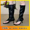 Sandalias de tacón alto con tiras y puntera cuadrada, de moda, para el verano 2026, con tacones finos, sexys y estilizadas, Botas altas con cremallera lateral