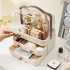 Caja de almacenamiento de cosméticos compartimentada de gran capacidad Dopamine, caja de maquillaje de escritorio portátil estilo cajón para cuidado de la piel, de mano
