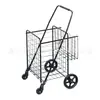 Carrito de cesta de verduras de hierro carrito de compras doméstico carrito de supermercado carrito de compras móvil plegable carrito doméstico para ancianos