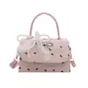 Bolso de nicho estilo coreano con lazo para mujer, nuevo modelo 2026, bolso de hombro cruzado, bolso de mano de lunares de alta gama, bolso cuadrado pequeño
