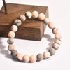 Precio por cantidad grande excelente pulsera de cebra de polvo esmerilado ágata con franja morada amantes amor pulsera de cuentas femenina ventas directas de fábrica