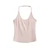 Top Regata Sexy Gola U e Alça no Pescoço Estilo Europeu e Americano, Novo Top Básico Curto Slim Fit Cor Sólida Menina Apimentada para Mulheres