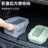 Cesta de Picnic Plegable para Exterior Excursión de Primavera Camping Caja de Almacenamiento Picnic Coche Cesta de Almacenamiento Portátil con Tapa y Tabla de Mesa