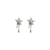 Brincos de Zircônia Estrela de Lava de Design de Nicho para Mulheres, Estilo Doce e Cool, Estrela de Cinco Pontas Prateada, Brincos Personalizados de Alto Padrão, Novo Estilo