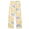 Pantalones Casuales de Algodón Puro para Mujer de Primavera y Otoño, Pantalones de Pijama a Cuadros Sueltos de Talla Grande, Ropa de Casa de Algodón Transpirable y Absorbente de Humedad