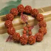 Pulseras de Bodhi de Diamante de Vendedores Ambulantes a Bajos Precios Atraen Clientes, con Hueso de Buey, Cera de Abeja, Cuentas de Semillas de Bodhi de Cinco Pétalos y Pulseras de Cuentas de Oración Budista