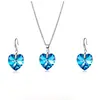 Aliexpress Hot-Selling Moda Transfronteiriça Colar de Cristal Coração do Oceano Moda Personalizada Europeia e Americana Acessórios de Moda de Nicho Amor para Mulheres