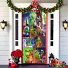 2026 Nueva Cortina de Puerta Navideña Bandera Decoración de Fondo del Monstruo Verde Grinch Navideño para Exteriores Tela Colgante Cubierta de Puerta