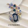 Broche Retro Europeo y Americano de Doble Uso de Amatista Súper Brillante, Broche de Lujo para Accesorios de Vestido de Otoño e Invierno, Nuevo Corsage de Encaje