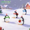Pinguim de Natal Fofo Paisagem em Miniatura Cena de Neve Decoração Chaveiro Pingente Pinguim Antártico Pequeno Animal