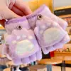Guantes de invierno para bebés de 0 a 3 años, bonitos guantes de medio dedo con tapa abatible, cálidos y para niños y niñas.