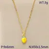 Nuevo Collar de Cadena para Clavícula Huevo de Goteo de Aceite Colorido Pimiento Morado Acero Inoxidable Creativo Accesorios Colgante para Primavera y Verano