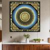 Nuevo estilo chino Xizang Thangka redondo Zen pegatinas combinadas mural pasillo sala de estar sofá pared de fondo mural Tangka