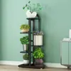 Soporte de Flores de Hierro Forjado, Estante de Suculentas de Pie, Soporte de Macetas de Múltiples Niveles que Ahorra Espacio para Uso en Interiores y Exteriores, Sala de Estar, Balcón, Soporte para Plantas Verdes