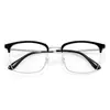 Gafas clásicas de media montura con montura grande para hombre, adelgazantes, montura de titanio ultraligera 911-221F, montura de gafas graduadas de titanio puro, montura de cejas