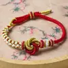 Pulsera Tejida de Ocho Hilos Mandala DIY, Pulsera de Estilo Étnico para el Año de Nacimiento, Cuerda Roja Deslizante Ajustable Multicolor Opcional