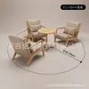 Sillón Sofá de Cuero, Madera Maciza, Individual, Doble, de Tres Plazas, para Sala de Estar, Casa de Huéspedes, Habitación de Hotel, Alquiler de Apartamento, Estilo Madera Natural, Modelo Grande