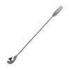 Cuchara de bar anti-tenedor doble cabeza doble propósito acero inoxidable cuchara de bar tallo de bar cuchara mezcladora de café extendida barman barra de bar juego de vino